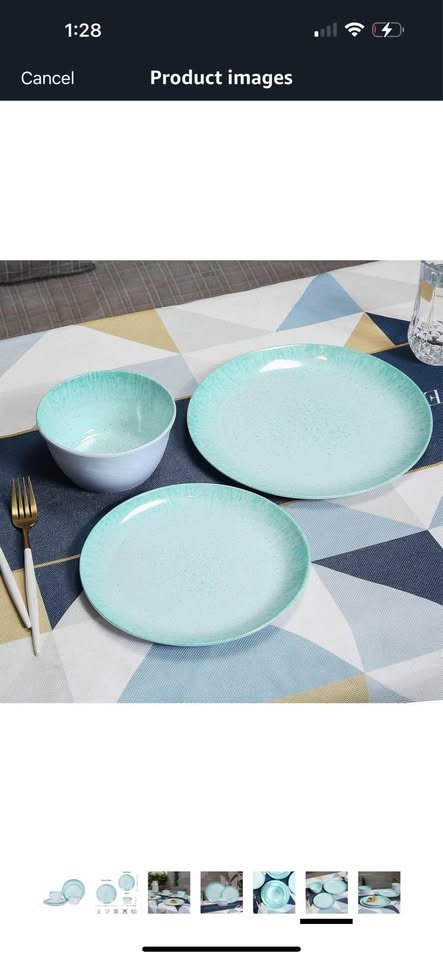 Dinnerware Set (11 pcs) — Turquoise — Moving Out Sale - photo 3