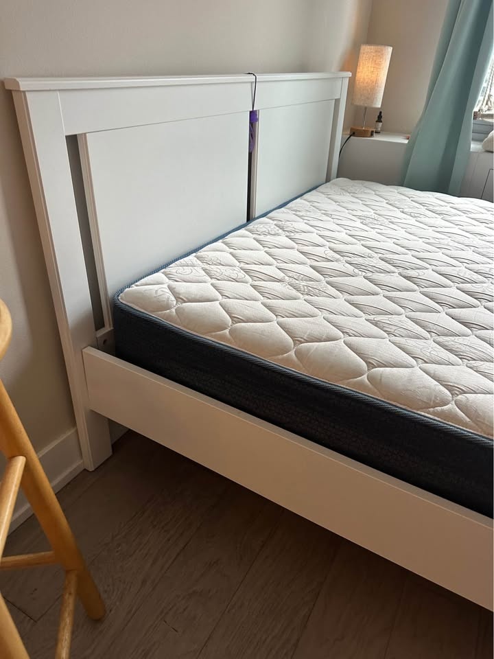 Queen Size Bed Frame + Mattress — Moving Out Sale - photo 2