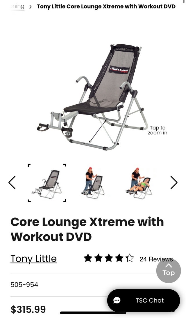 Brand New AB Lounge by Tony Little - exercise chair