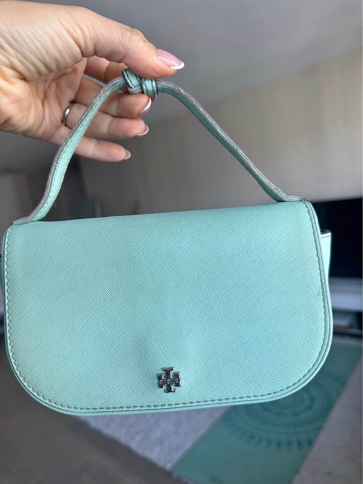 Authentic Tory Burch Emerson Cream/Mint Crossbody