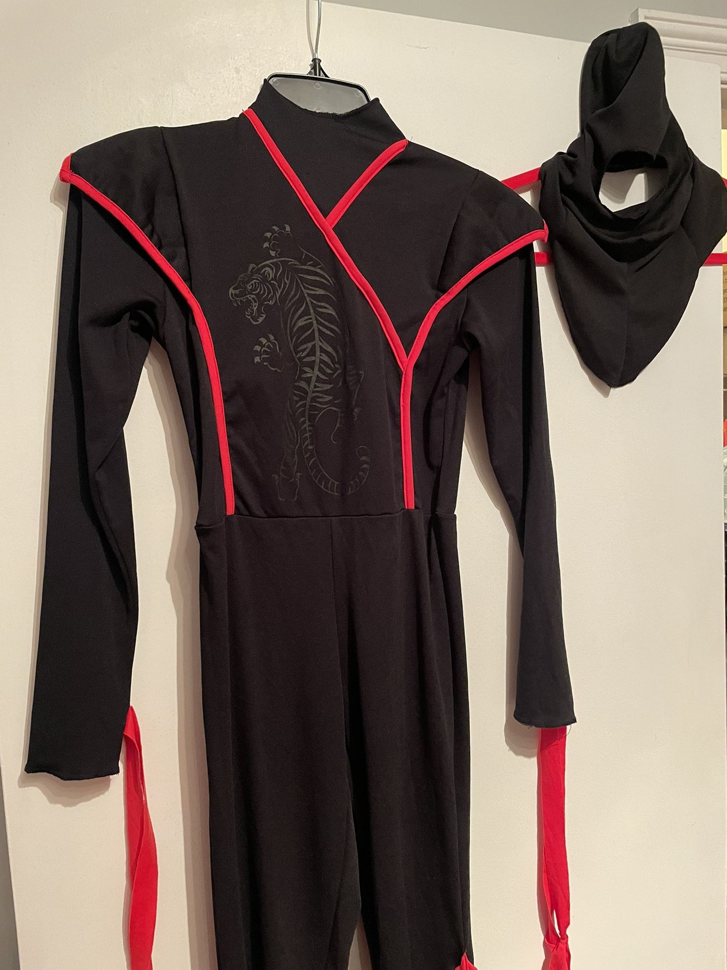 Black And Red Shadow Ninja Boys Costume With Mask Sword