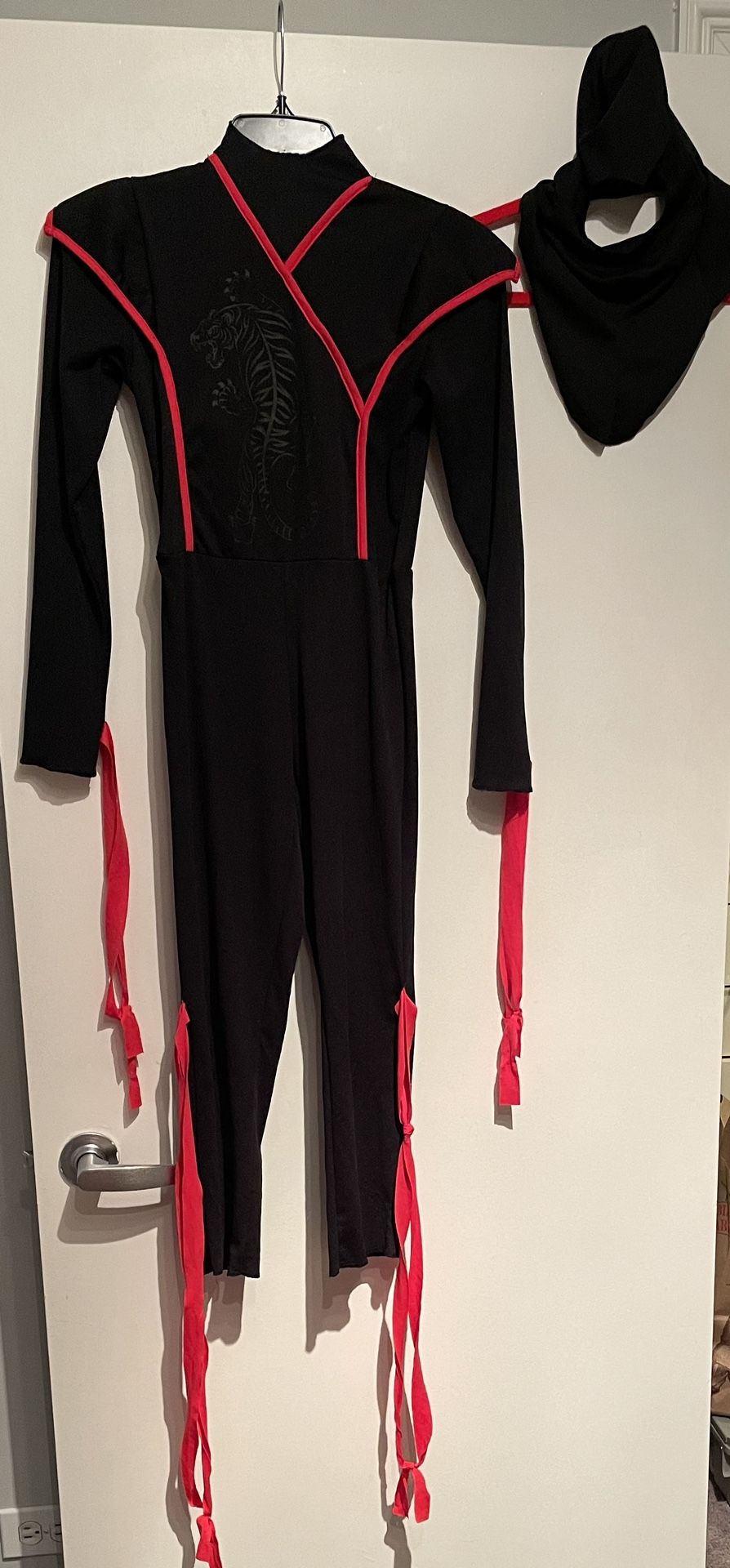 Black And Red Shadow Ninja Boys Costume With Mask Sword - photo 2