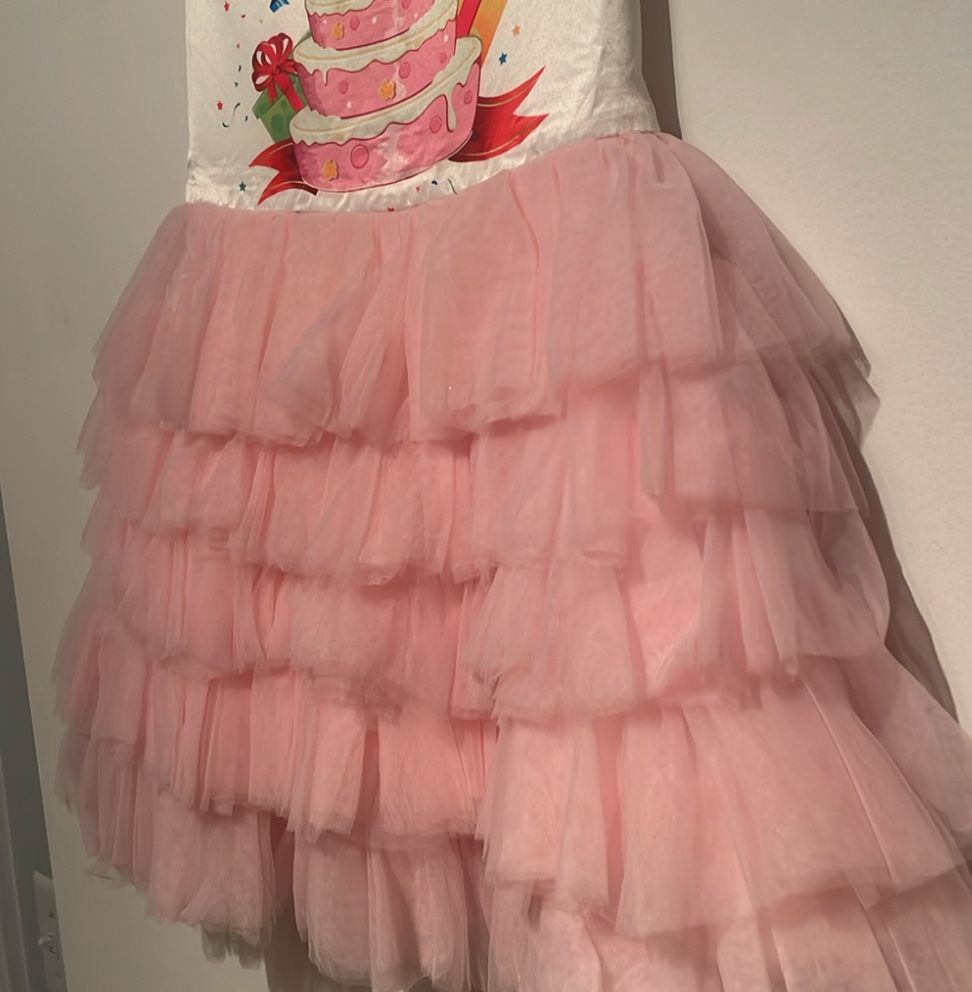 Girls Pink Birthday Tulle Ruffle Dress, Size 6 - photo 4