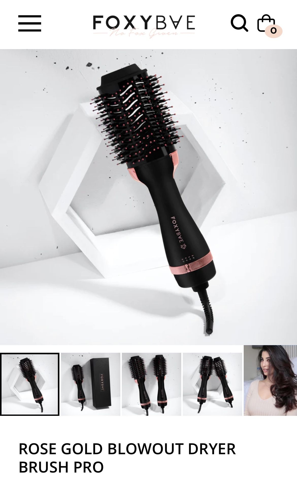 FoxyBae ROSE GOLD BLOWOUT DRYER BRUSH PRO 75mm