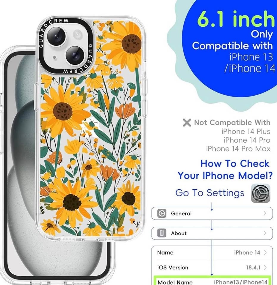 iPhone 14 Case, Crashproof Military-Grade, Anti-Yellow - photo 2
