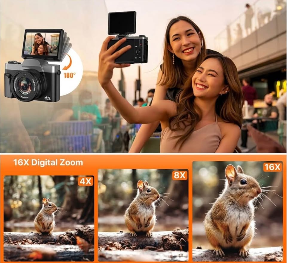 4K Digital Camera 64MP WiFi Vlogging Camera - photo 2