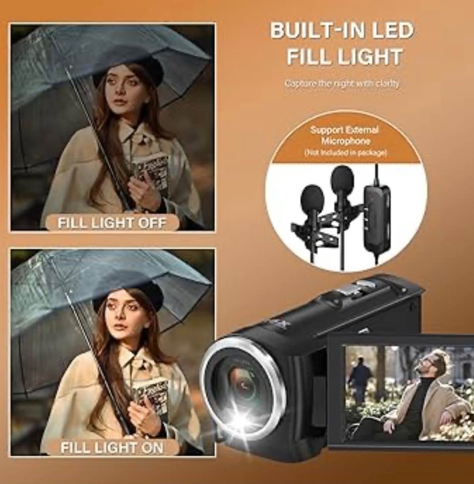 Camcorder Video Camera QHD 2.7K 56MP 16X Digital Zoom - photo 3