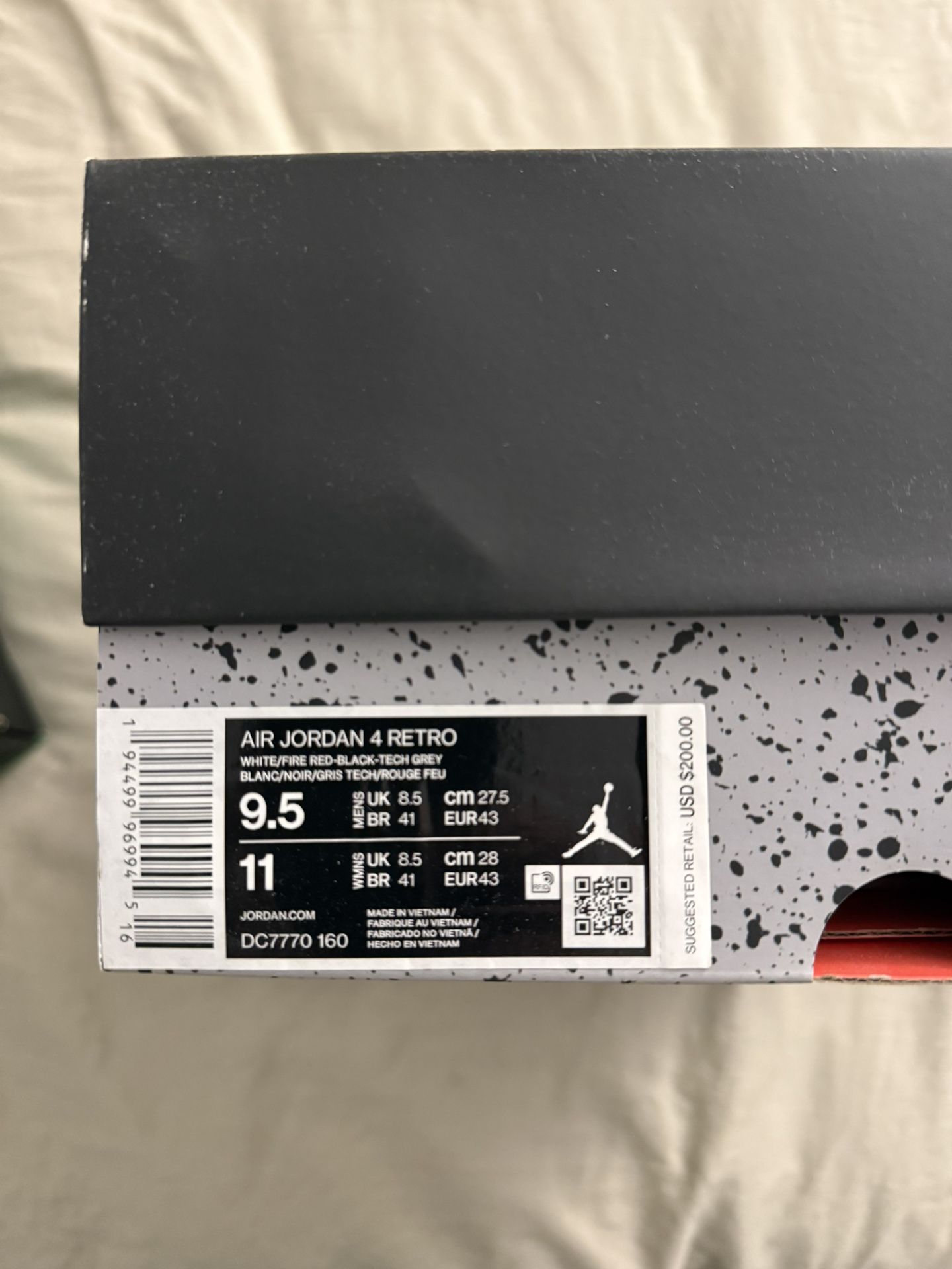 Jordan 4 Retro OG Mid Fire Red (2020) Sz 9.5/11 - photo 2