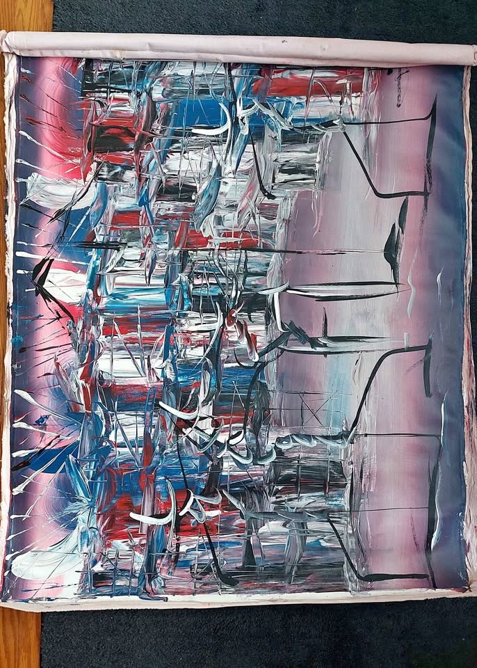 Hand painted abstract art