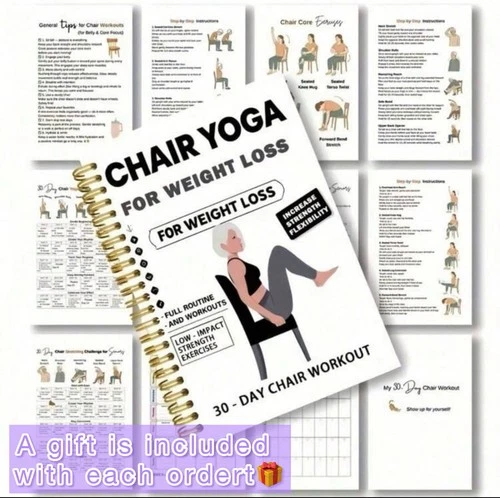 Chair Yoga for Weight Loss – 30-Day Workout Book + Gift