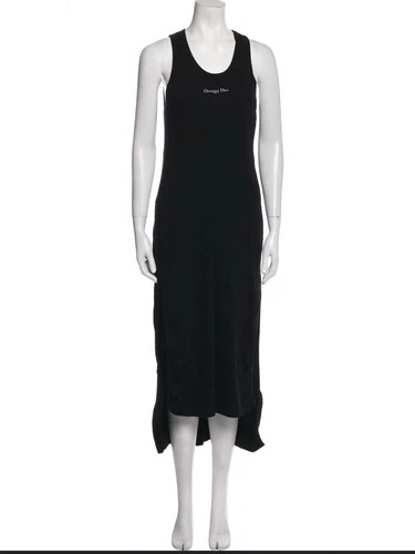 Christian Dior Paris Black Ribbed Sleeveless Dress M - photo 2