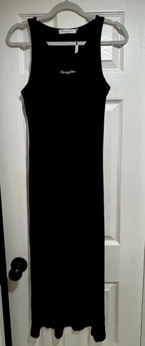 Christian Dior Paris Black Ribbed Sleeveless Dress M - photo 4