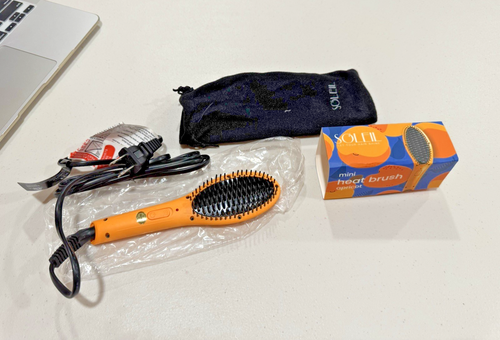 Soleil Mini Heat Brush Apricot – Dual Voltage – New