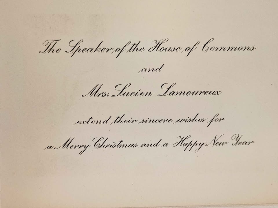 Christmas/ New Years Card from Speaker of House of Commons 1967 - photo 2