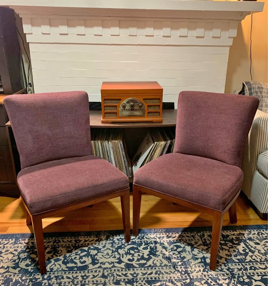 Two Matching Purple Chairs