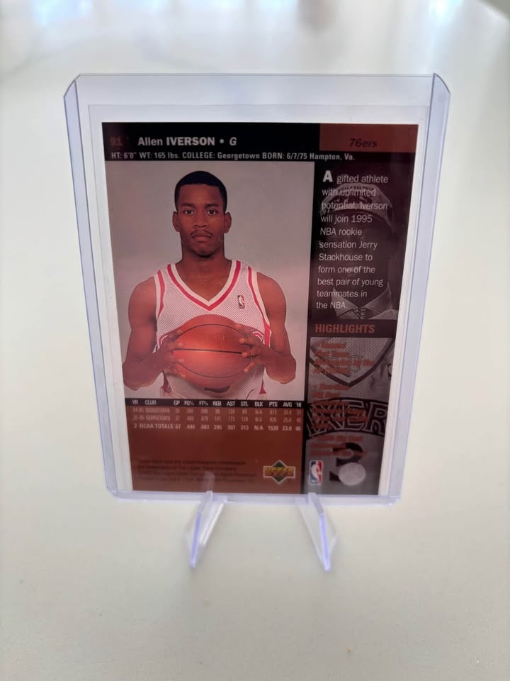 1996 Upper Deck #91 Allen Iverson Rookie Card - photo 2
