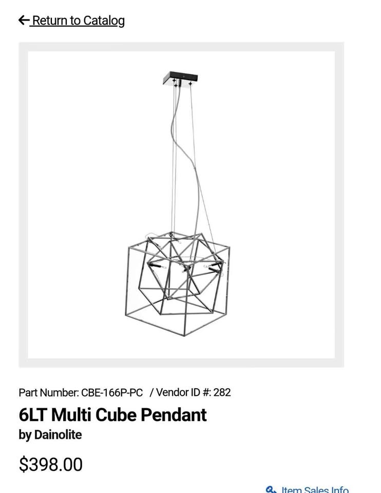 DAINOLITE® 6LT Multi Cube Pendant - Polished Chrome - LED
