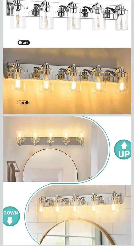 Alaislyc 5-Light Fixture - Brushed Gold - Clear Glass - photo 3