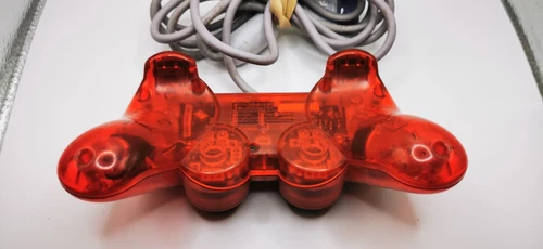 Sony PlayStation 2 PS2 Controller Clear Red Tested - photo 3