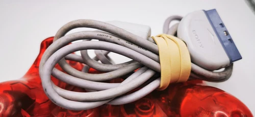 Sony PlayStation 2 PS2 Controller Clear Red Tested - photo 4