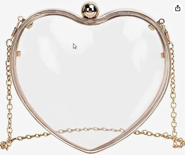 Women Clear Acrylic Clutch Bag Mini Heart Handbag