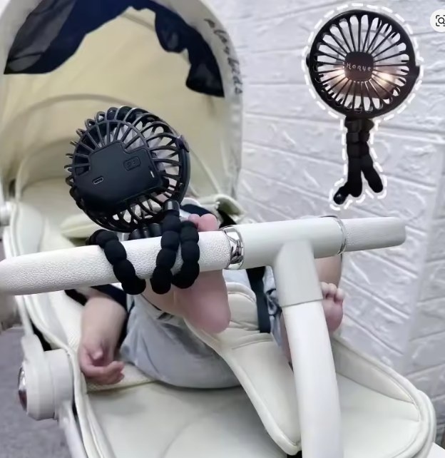 Baby Stroller Fan Hand Held Rechargeable USB - photo 4
