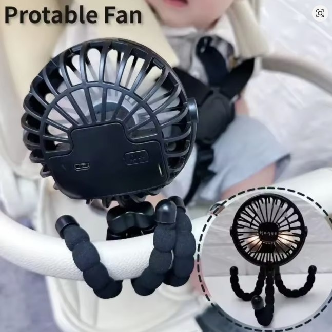Baby Stroller Fan Hand Held Rechargeable USB - photo 5