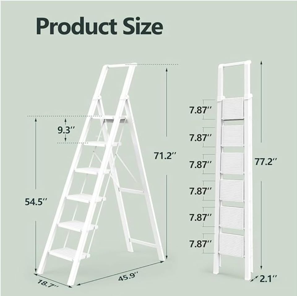 Orig $149 Used in great condition 6-step 12-foot white ladder - photo 2