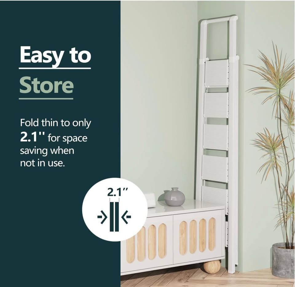 Orig $149 Used in great condition 6-step 12-foot white ladder - photo 4