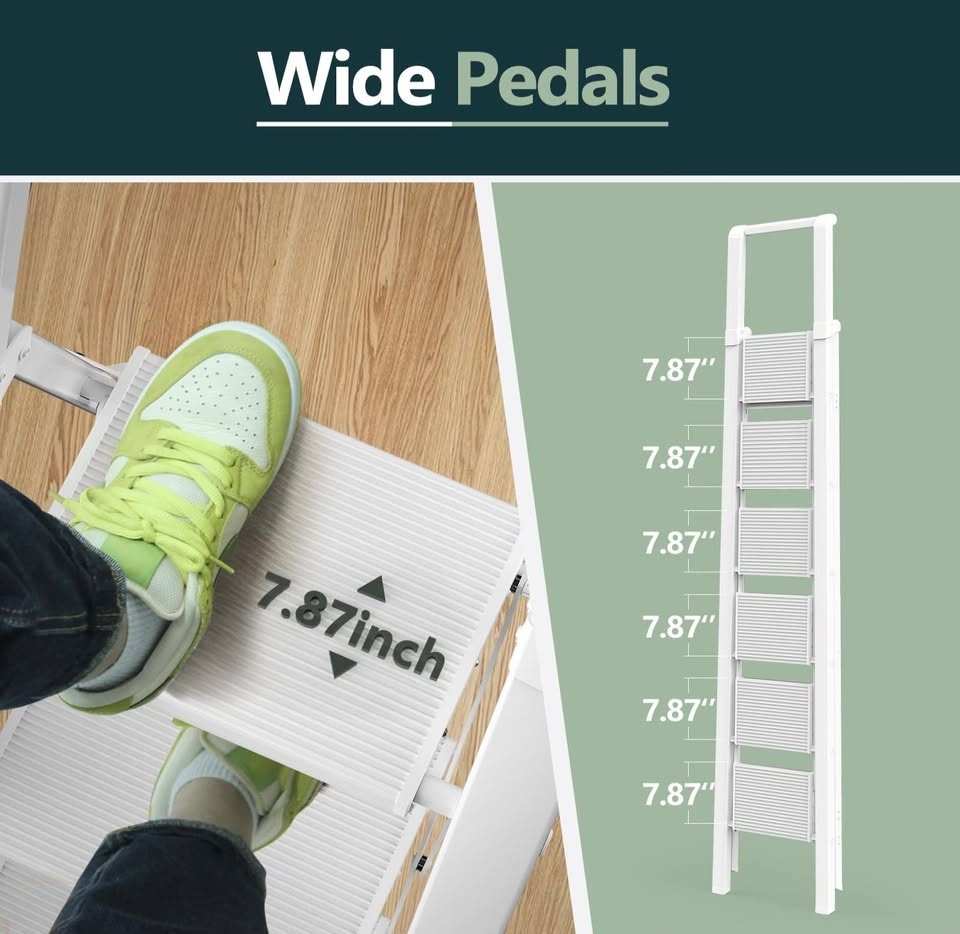 Orig $149 Used in great condition 6-step 12-foot white ladder - photo 5