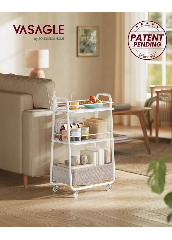3-Tier Storage Cart with Fabric Basket - photo 3