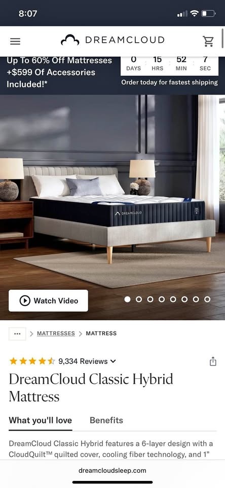 Dream cloud hybrid classic mattress - full size