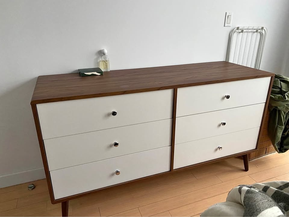 Beautiful 60”walnut wood dresser