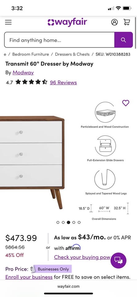 Beautiful 60”walnut wood dresser - photo 3