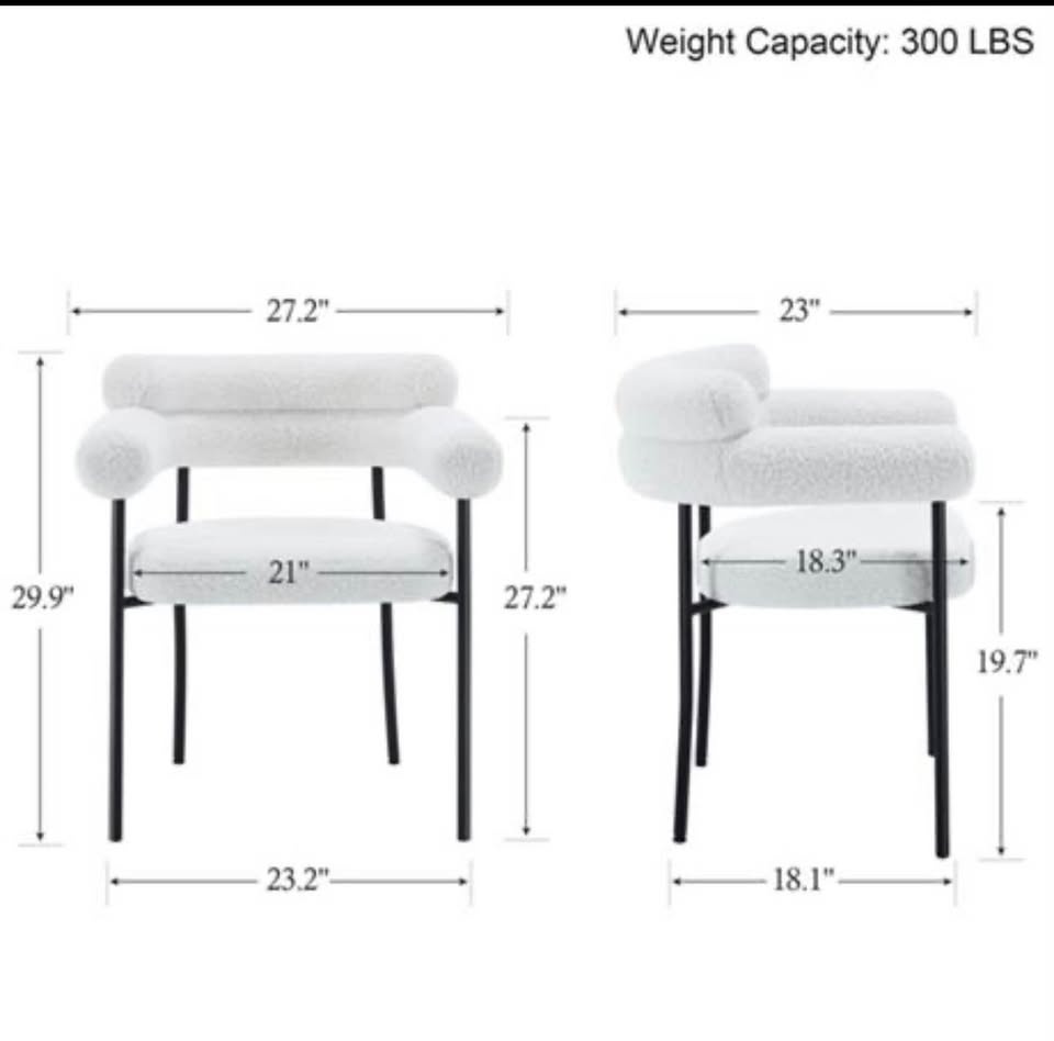 Set of 2 Sherpa Accent Armchairs – Brand New - photo 2