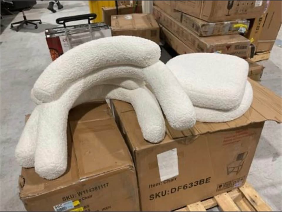 Set of 2 Sherpa Accent Armchairs – Brand New - photo 3