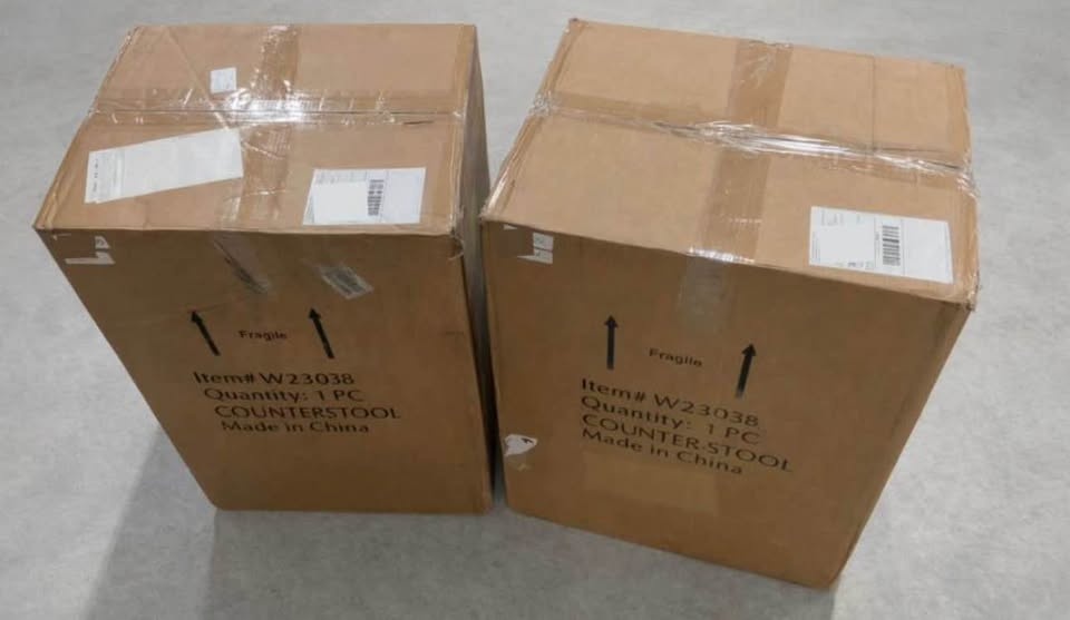 Brushed Brass Upholstered Counter Stools - New (Set of 2) - photo 5