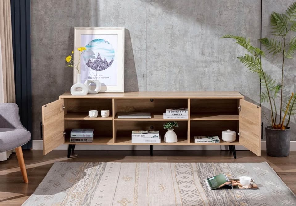 Mid-Century 70" TV Stand | Oak Media Console - photo 3
