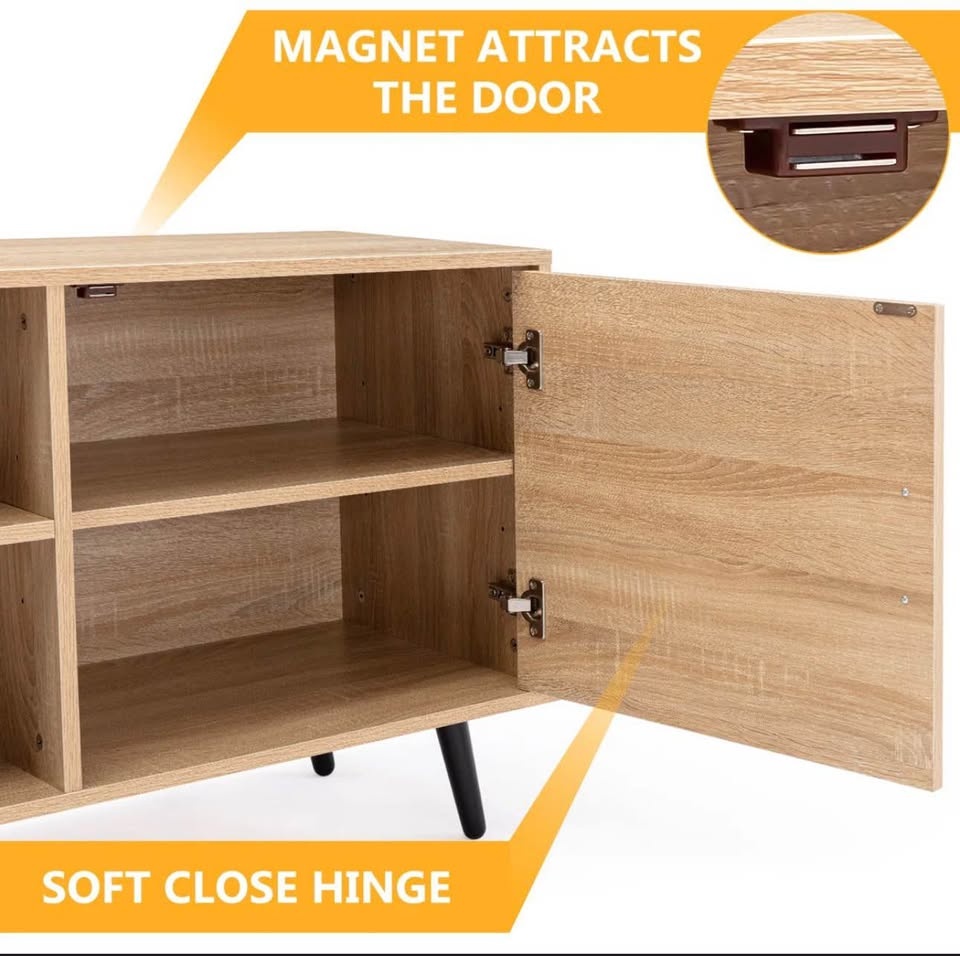 Mid-Century 70" TV Stand | Oak Media Console - photo 4