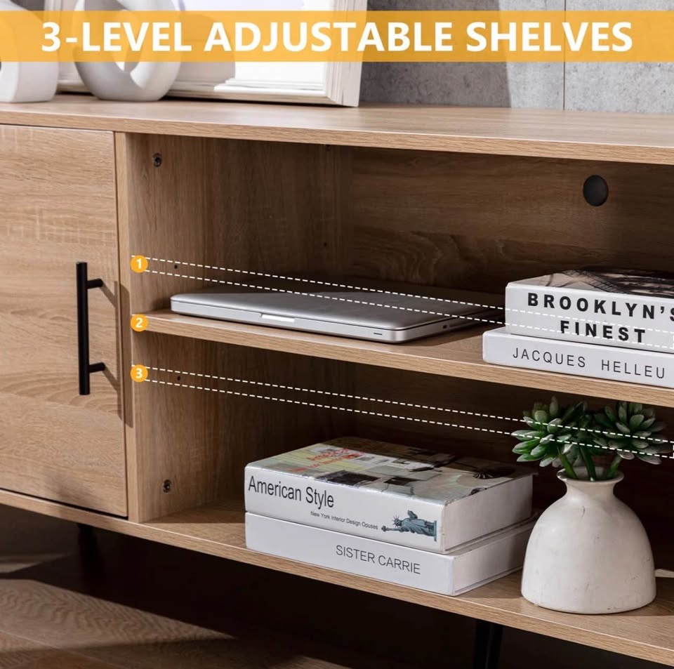 Mid-Century 70" TV Stand | Oak Media Console - photo 5