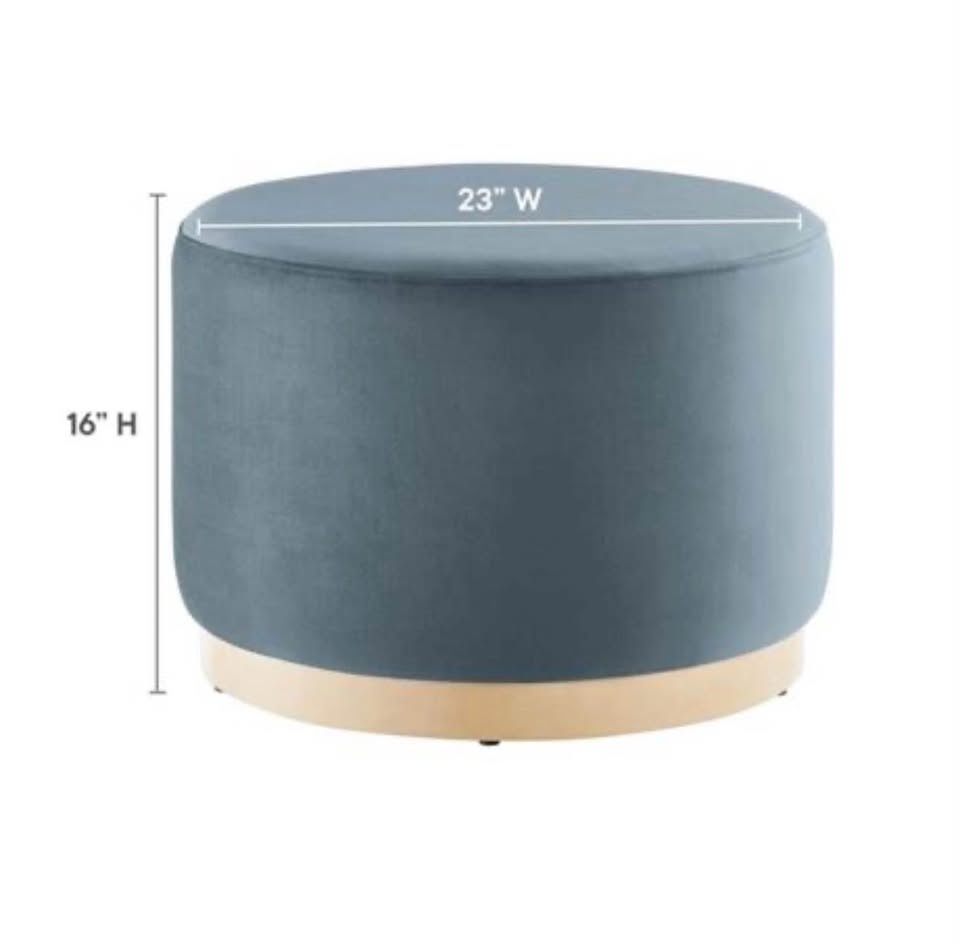 Modern Round Velvet Ottoman / Footrest / Coffee Table – 23” Bran - photo 3