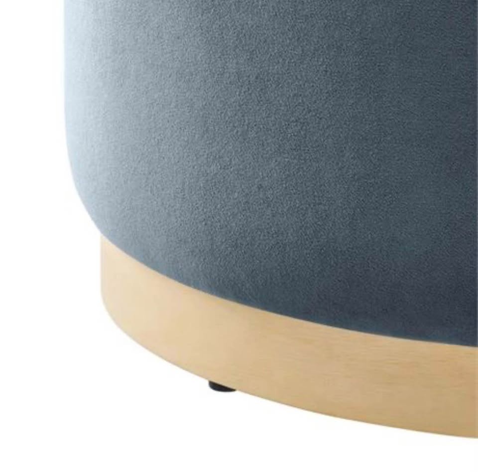 Modern Round Velvet Ottoman / Footrest / Coffee Table – 23” Bran - photo 4