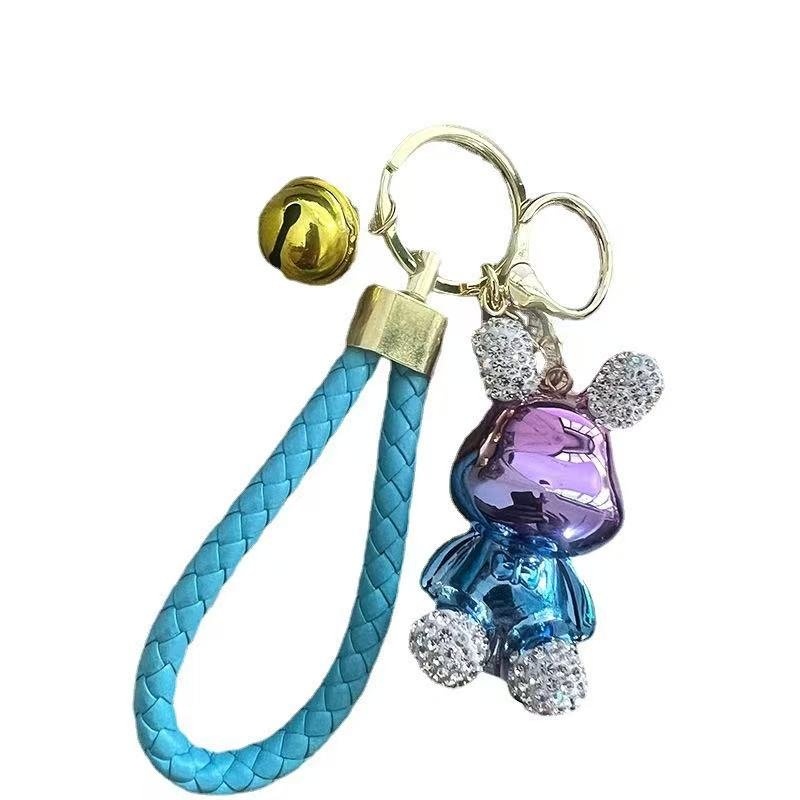 2 PIECES BLING BEAR WITH A BELL KEYCHAIN - photo 2