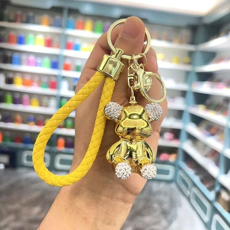 2 PIECES BLING BEAR WITH A BELL KEYCHAIN - photo 3