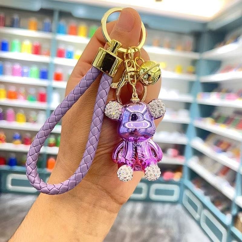 2 PIECES BLING BEAR WITH A BELL KEYCHAIN - photo 5