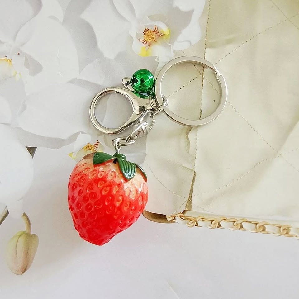 2 PIECES STRAWBERRY KEYCHAINS