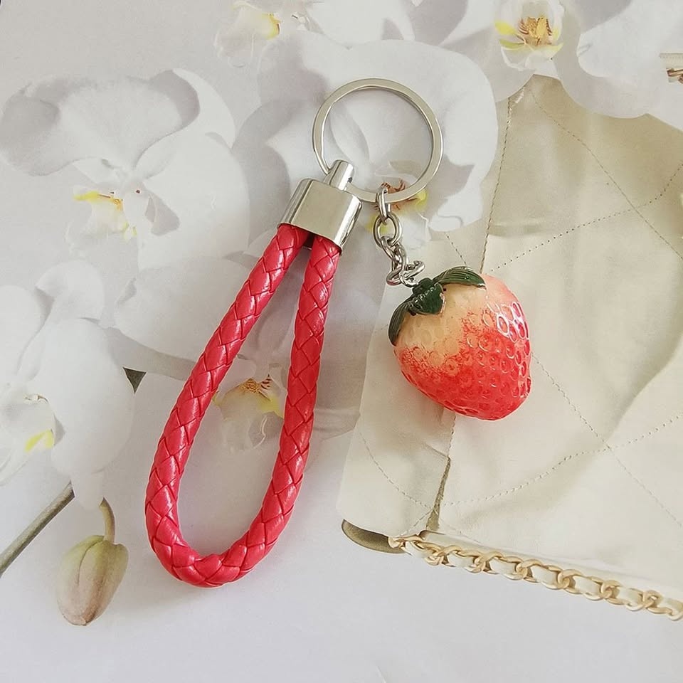 2 PIECES STRAWBERRY KEYCHAINS - photo 2