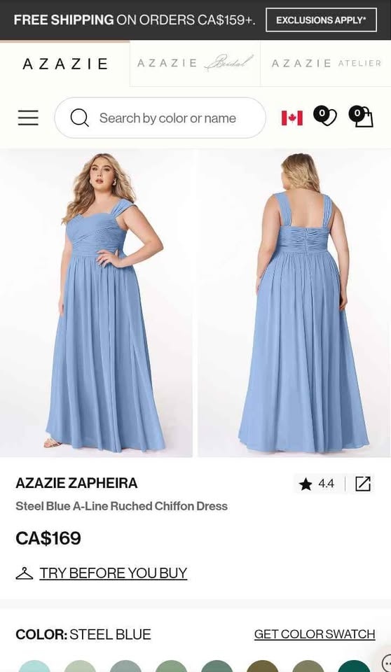 Azazie chiffon Bridesmaid dress. - photo 4