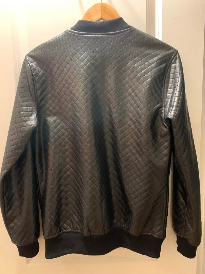 Black Leather Bomber Jacket - photo 2