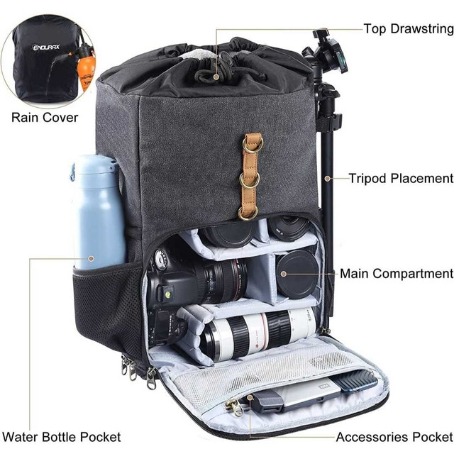 Endurax Canvas Camera Backpack - photo 5
